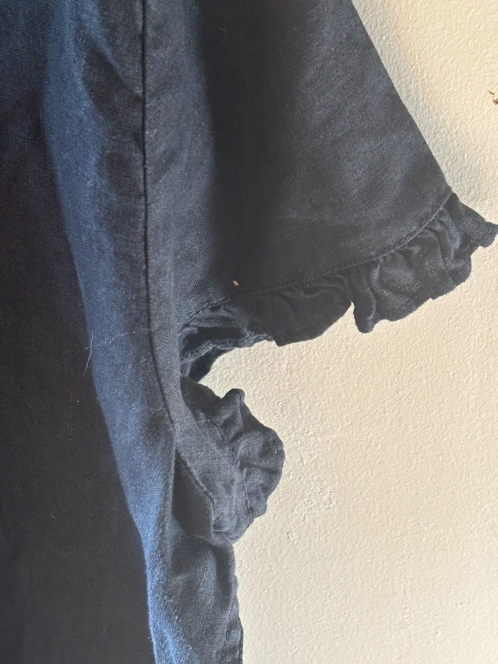 JCrew linen black short sleeve button up shirt